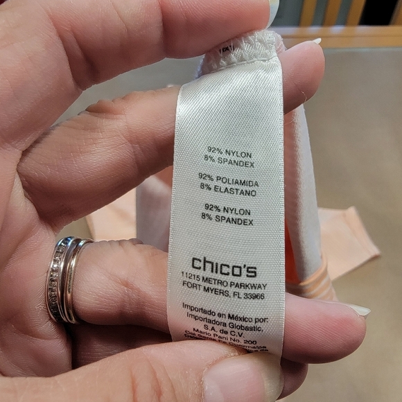 Chico's Size 3 (XL/16) Peach & White Abstract Striped Tank Top, Exc. Used Cond. - Picture 12 of 12